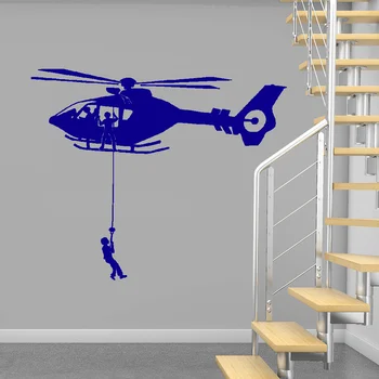 Rafinat Elicopter Autocolante De Perete De Vinil Detașabil Pentru Copii, Cameră De Natura Decor Wallsticker Decor Băieți Picturi Murale Tapet