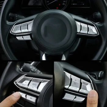 6Pcs Styling Auto Volan Buton Acoperă Ornamente Autocolante pentru Mazda CX-5 CX5 2017 2018 2019 Mare de Configurare