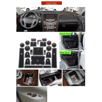 Anti-Alunecare Poarta Slot Tampon Cauciuc, Cupa Mat pentru Nissan Patrol Y62 2011 2012 2013 2016 2017 2018 Armada Accesorii Autocolante