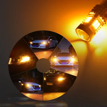 2 buc PY21W LED Amber Nici o Eroare Fata Spate Lumina de Semnalizare Canbus Ba15S Bau15s T20 W21W Wy21w Lampă cu Led-uri Lumini Auto 2200K Galben