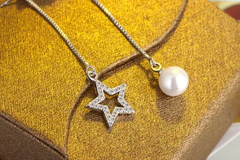 Noua Perla Stralucitoare de Zirconiu Star Moon Design Argint 925 Legăna Cercei pentru Femei Fete Bijuterii Fine