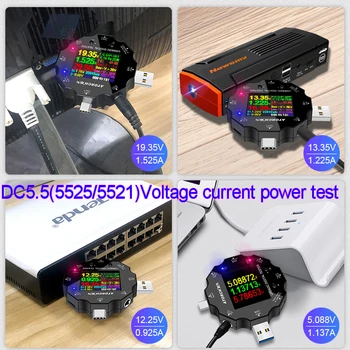 UD18 de Tip C 18 în 1 DC5.5 USB3.0 tester APP dc voltmetru digital power bank încărcător tensiune de curent ampermetru detector de metru