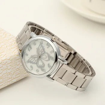 Vinde ca pâinea caldă pentru JOOM doamnelor ceas mare fluture din oțel curea ultra-subțire ceas cu diamante fabrica de vânzare directă