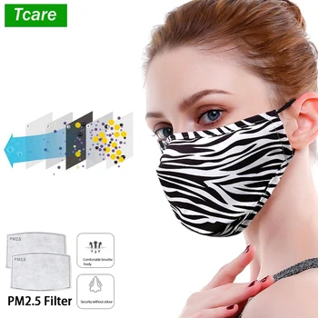 1buc Ușoare și Respirabil Bumbac Fata de Gura Masca de PM2.5 Anti Poluarea cu Praf Gura Masca cu Dungi de Zebra pentru Femei și Bărbați