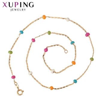 Xuping Bijuterii Trendy Forma Rotunda de Aur-de culoare Placat cu Lanțuri Colier Romantic pentru Femei, Cadouri de Ziua Îndrăgostiților 46109