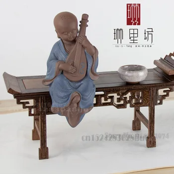 Gol Ceai de Masă Artizanat Display Stand Rosu Chinezesc din Lemn Accesorii pentru Casa Mini Figura lui Buddha Baze de Buna Calitate