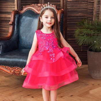 Copilul Fata Rochie de Dantelă Aplicatiile Printesa Desses pentru Fete 1-10 Ani Participa la Petrecere de Nuntă Imbracaminte New Sosire 2020