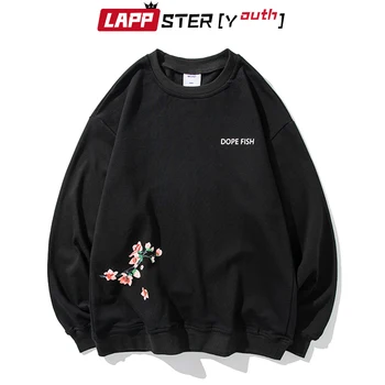LAPPSTER-Tineret Toamna Harajuku Flori Streetwear Jachete 2020 Pulovere Barbati Hip-Hop O-Gât Hanorace coreeană de Moda de Îmbrăcăminte