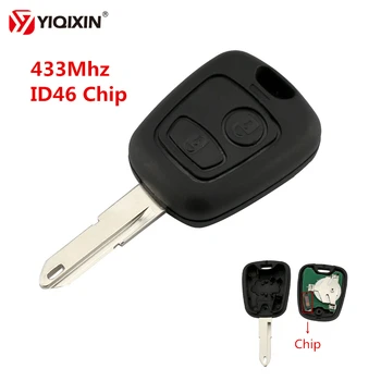 YIQIXIN 2 Buton de la Distanță Cheie Cheie de Masina Controller 433Mhz Transponder Cip ID46 Pentru Peugeot 307 107 207 407 Cu NE73 206 Lama