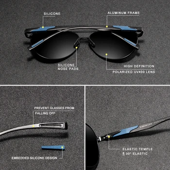 KINGSEVEN Brand de Design din Aluminiu pentru Bărbați ochelari de Soare Polarizat de Înaltă Definiție Lentile de Conducere Oglindă ochelari de Soare Femei Gafas De Sol