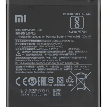 XIAOMI Original BN39 Acumulator de schimb Pentru Xiaomi Mi Juca 3000mAh Autentic Bateria Telefonului