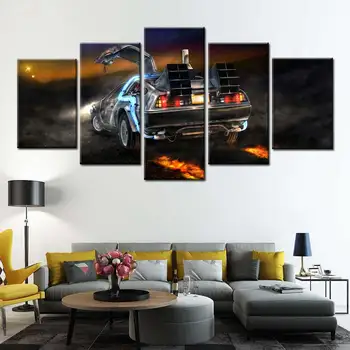 Înapoi în viitor mașină de panza 5 panoul de arta de Perete postere si printuri Modular tablou canvas poze de perete pentru living decorul camerei