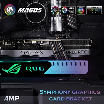 Placa grafica GPU Sprijin suport Suport VGA Stand de Cadru Aluminiu+Acril ROG 12V 4PIN RGB/5V 3PIN ARGB ASUS AURA de SINCRONIZARE Symphony