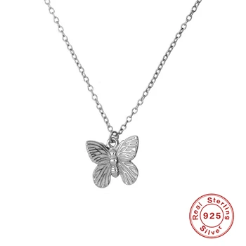 ROMAD Minimalist Drăguț Fluture Pandantiv Coliere Pentru Aniversarea de Nunta Valentine Cravată Colier Argint 925 Bijuterii collares