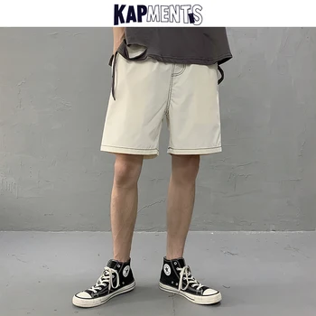 KAPMENTS Barbati Casual cu Dungi Casual pantaloni Scurți de Vară 2020 Mens Harajuku 5 Culori Negru Sudoare pantaloni Scurți de Moda coreeană pantaloni Scurți