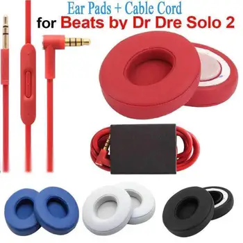 HobbyLane Înlocuire Ureche Tampoane de Perna+ Cablu Audio Cablu pentru Beats by Dr. Dre Solo 2 cu Fir Căști