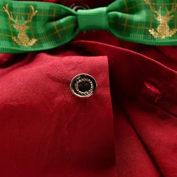 Baieti Tricouri pentru Copii cu Maneci Lungi Formale Cămașă Roșie Domn Topuri Cu Papion Copil Bluza