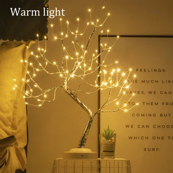Mini Crăciun Copac Bonsai Sârmă de Cupru Ghirlanda Lampa 108 LED-uri Pentru Casa Dormitor Copii Decor de Basm Festival de Vacanță Lumina de Noapte