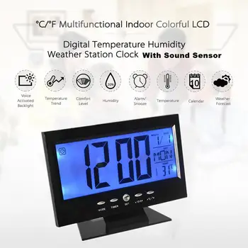 LCD Electronic de Temperatură și Umiditate Metru de Monitor Ceas Digital, Termometru Higrometru Interior Acasă Stație Meteo