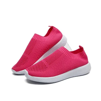 Primavara Toamna Anului Nou Plus Dimensiune Adidasi Femei Pantofi Plat Pentru Femei Tesatura Stretch Moda Mocasini Solid Low Cut Respirabil Șosete Pantofi