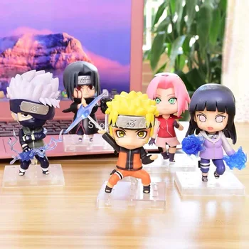 3pcs/set Anime NARUTO Sasuke Uchiha Figura Uzumaki Naruto Hatake Kakashi Haruno Sakura Uchiha Itachi PVC Acțiune Figura Jucării 10cm