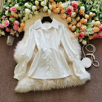 Stil coreean felinar camasa cu maneci scurte vesta sac de pânză fusta șold trei piese feminin 2020 toamna anului nou