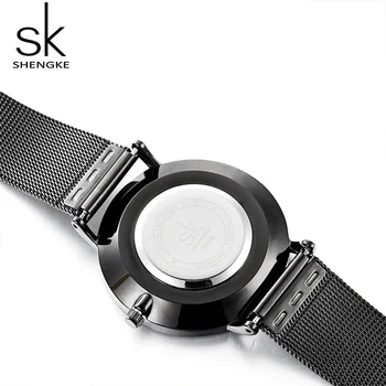 Shengke Relojes Mujer 2019 Negru pentru Femei de Moda Ceas de Brand de Top de Lux Ultra Subțire Ceas Doamnelor Cuarț Ceas de mână SK Feminin Ceas