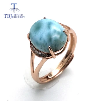 TBJ,stil Simplu piatră prețioasă naturale Larimar inele argint 925 bijuterii fine pentru femei și fete aniversare sau uzura de zi cu zi