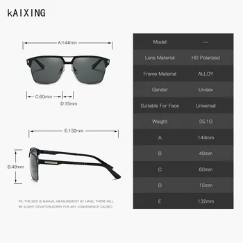 KAIXING Brand Polarizat ochelari de Soare Piața de Epocă ochelari de Soare Barbati Femeie HD anti-Glare Albastru Film auto ochelari pentru Conducere