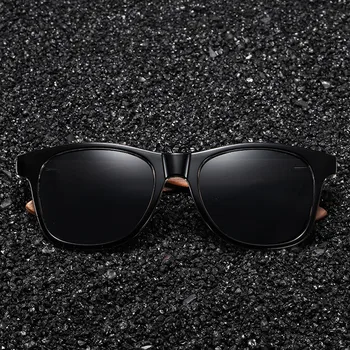EZREAL Nuc Negru din Lemn Polarizat ochelari de Soare Barbati Oglindă Ochelari de Soare de sex Masculin UV400 Lemn Temple ochelari de soare Nuante Oculos