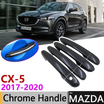 Fibra de Carbon negru Ușă Mâner pentru Mazda CX-5 CX5 CX 5 KF 2017~2018 2019 2020 Accesorii Auto Autocolante Trim Set Chrome