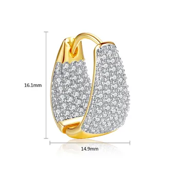 FXLRY Fierbinte de Vânzare de Culoare de Aur de Lux Cubic Zirconia Hoop Cercei Moda Bijuterii Pentru Femei, Petrecere, cadou de Logodna