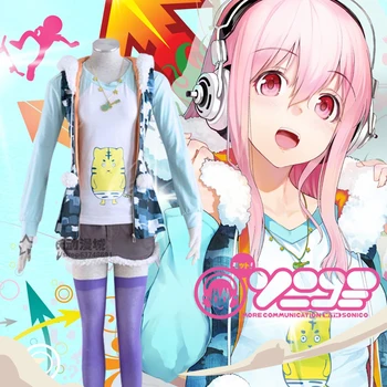 Hot Anime Nitro Super Sonic Costum Super sonico the Animation Cosplay set include Cosplay Colier