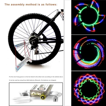 30 Model Biciclete de Lumină, Lumina de Roata de Bicicleta Afișaj Dublu Flash de 32 de LED-uri RGB Lumina de Biciclete a Vorbit Lampa de Noapte de Echitatie Bicicleta de Iluminat