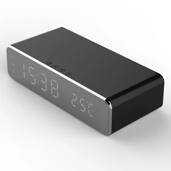 Electric LED Ceas cu Alarmă Cu Telefon Încărcător Wireless Desktop Termometru Digital Ceas HD Oglindă Ceas Cu Data Decor Acasă