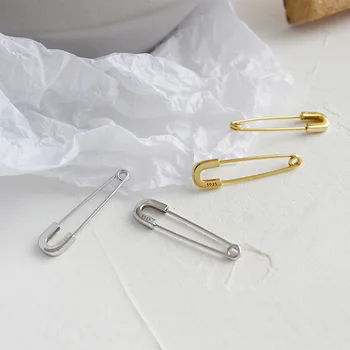 Coreeană Pur S925 Argint Fin Cercei De Pin Personalitate Earshops Placat Cu Aur Moda Retro Simplu Cercei Bijuterii Femei