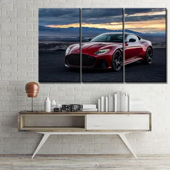 Arta de perete Panza Pictura HD Printuri Acasă Decorare 5 Piese Aston Martin DBS Superleggera Roșu Masina Sport Modular Imagini opera de Arta