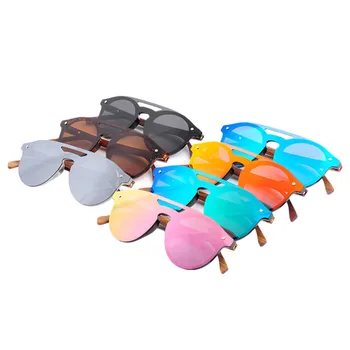 LONSY Lemn Retro ochelari de Soare Barbati Bambus ochelari de soare pentru Femei Brand Design Sport Ochelari Roz Oglindă Ochelari de Soare Polarizat LS5030