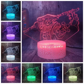 World of Warcraft Mists of Pandaria Iluzia 3D LED Lumina de Noapte Crackle Alb de Bază Lampă de Birou Dormitor Decor de Crăciun lampa Eroi