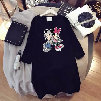 DISNEY Femei pe Maneci Scurte T-shirt Mickey Minnie Mouse Femei Tricou Casual de Vara Femei Topuri Tricou Desene animate Harajuku Tricou