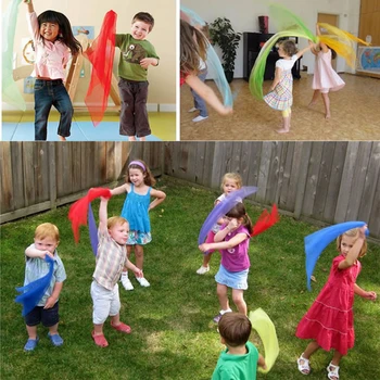 5pcs Colorat de Colorat pentru Copii Gimnastica Pătrat Eșarfă în aer liber Joc Jucărie Sport Dans Interactiv Batistă Jucărie de Învățământ