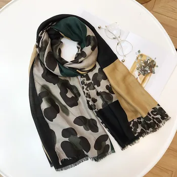 Doamnelor Noua Moda Leopard Mozaic Vascoza Șal Eșarfă Toamna Iarna Toba Bentita Foulard Sjaal Folie Hijab Snood 180*100Cm