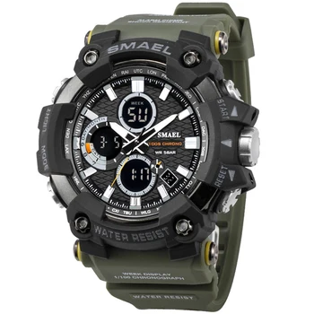 SMAEL Moda pentru Bărbați LED Digital Cuarț Ceas Barbati Top Brand de Lux Militare Impermeabil Ceasuri Sport Luminos Afișaj Dual Ceas