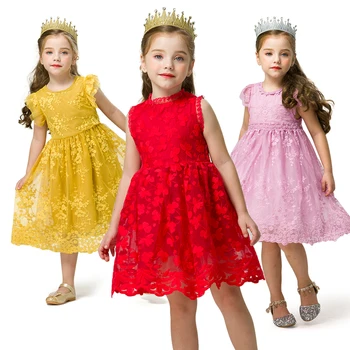 Crăciun Roșu Fete Rochie De Flori Prințesă Birhtday Petrecerea Baby Girl Haine Pentru Copii Pentru Copii De Dantela Rochii 2 3 4 5 6 7 De Ani De Îmbrăcăminte