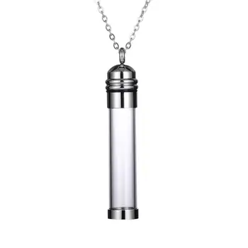 1 BUC Oțel Inoxidabil Tub de Sticlă Pandantiv Bijuterii ulei Esențial Colier sticla de Parfum Colier Pentru femei