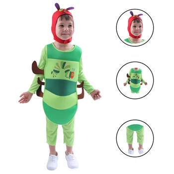 Cosplay Copii Minunat Foame Caterpillar Rochie Fancy Costum De Halloween Băieți Fete Carnaval De Performanță Insecte Joc De Rol Salopeta