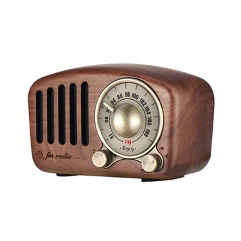 Radio Vintage Retro Difuzor Bluetooth - Nuc Din Lemn Radio Fm, Puternic Bass Enhancement, Volum Tare, Bluetooth 4.2 Aux Card Tf