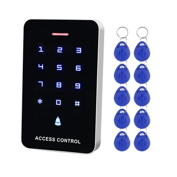 Apăsați Panoul de Acces Control Tastatura Cititor RFID Keyboard Access Controller WG26 Buton de Sonerie + 10buc EM4100 Keyfobs Categorie