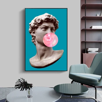 David Amuzant Arta Sculpturii de Arta de Perete, Postere si Printuri David cu Balon Panza Picturi Artă Imaginile pentru Camera de zi Decor