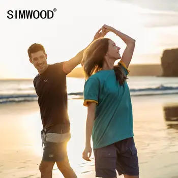 SIMWOOD de Vară 2020 Nou Logo-ul de Imprimare bumbac T-Shirt pentru Bărbați Respirabil Topuri Clasic de Potrivire de Bază Cupluri tricou SJ120093